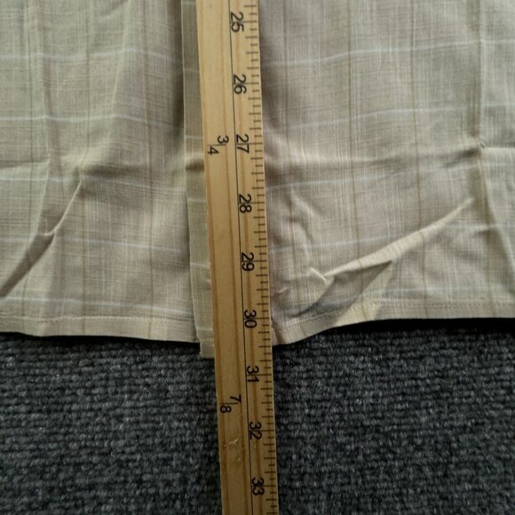 FABIO CAVIGLIA Italy Button Up Shirt Short Sleeve Cotton Size 4 Beige Check - Picture 3 of 16